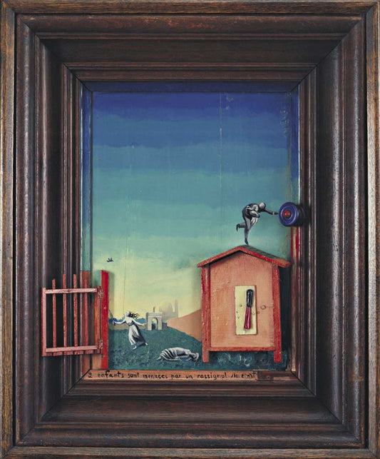 Max Ernst - Two Children Are Threatened by a Nightingale, vintage art, modern poster print