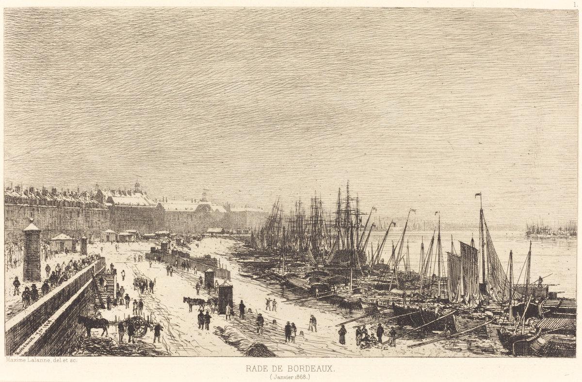 Maxime Lalanne:Rade de Bordeaux,16x12"(A3) Poster