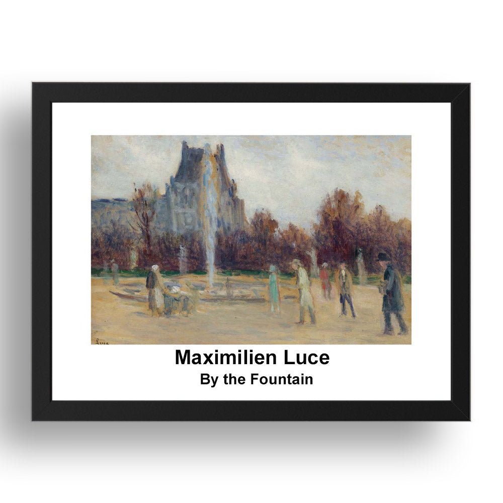 Maximilien Luce: By the Fountain, vintage impressionist artwork, 17x13"(A3) Frame