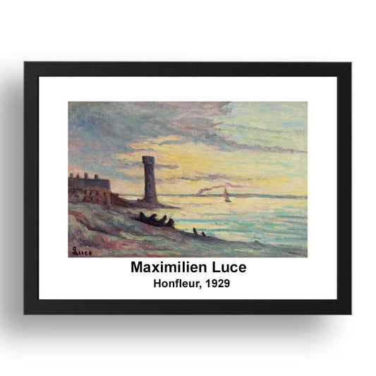 Maximilien Luce: Honfleur 1929, vintage impressionist artwork, 17x13"(A3) Frame