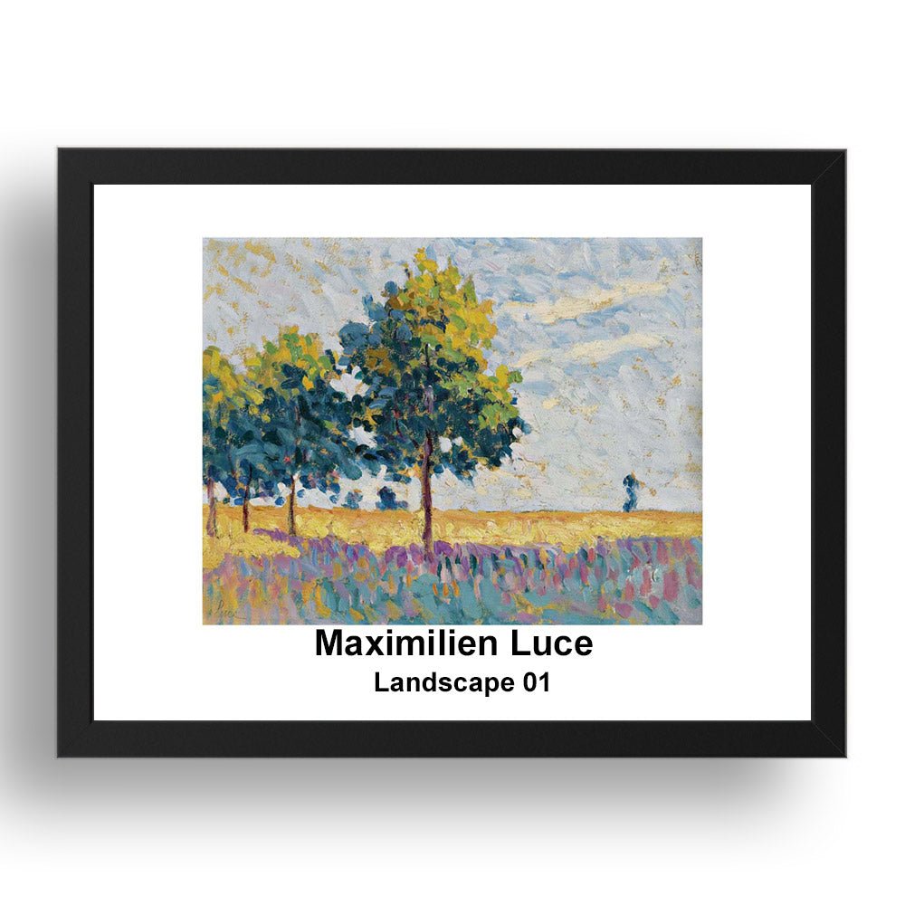 Maximilien Luce: Landscape 01, vintage impressionist artwork, 17x13"(A3) Frame