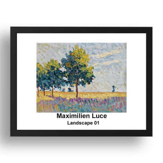 Maximilien Luce: Landscape 01, vintage impressionist artwork, 17x13"(A3) Frame