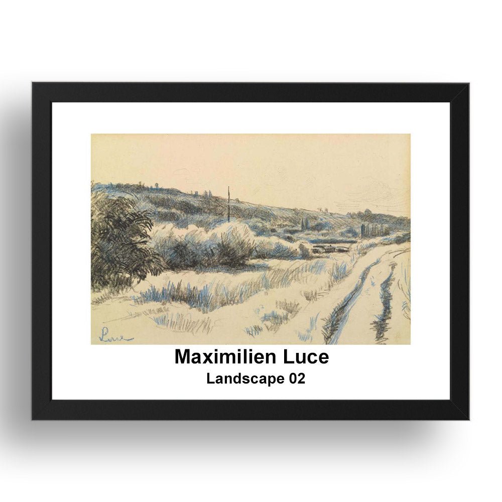 Maximilien Luce: Landscape 02, vintage impressionist artwork, 17x13"(A3) Frame