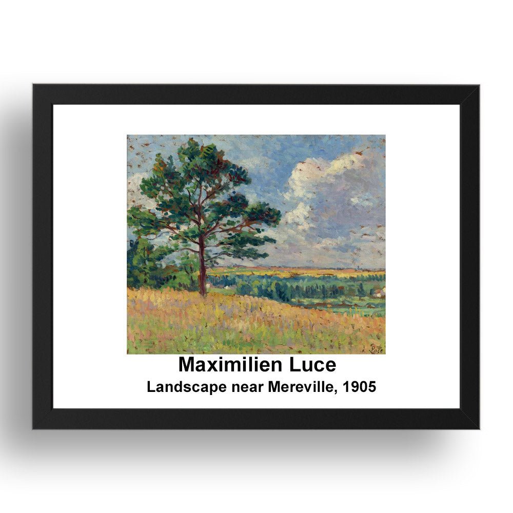Maximilien Luce: Landscape near Mereville 1905, vintage impressionist artwork, 17x13"(A3) Frame