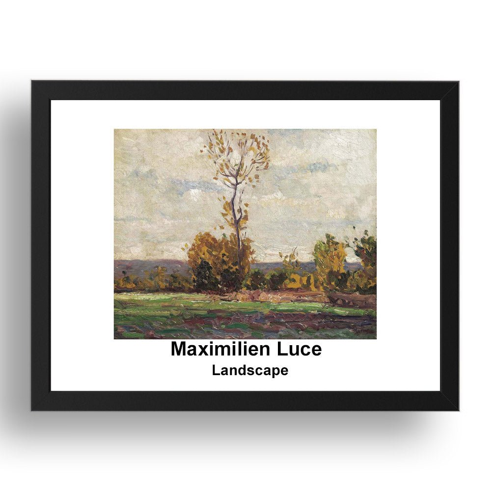 Maximilien Luce: Landscape, vintage impressionist artwork, 17x13"(A3) Frame