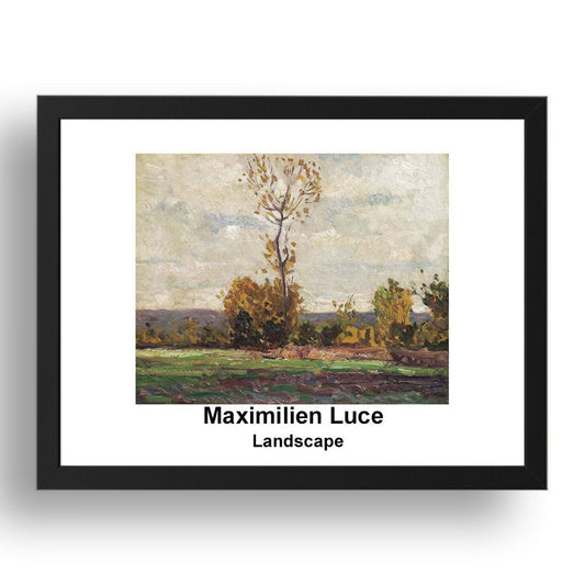 Maximilien Luce: Landscape, vintage impressionist artwork, 17x13"(A3) Frame