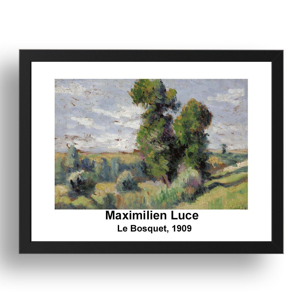 Maximilien Luce: Le Bosquet 1909, vintage impressionist artwork, 17x13"(A3) Frame