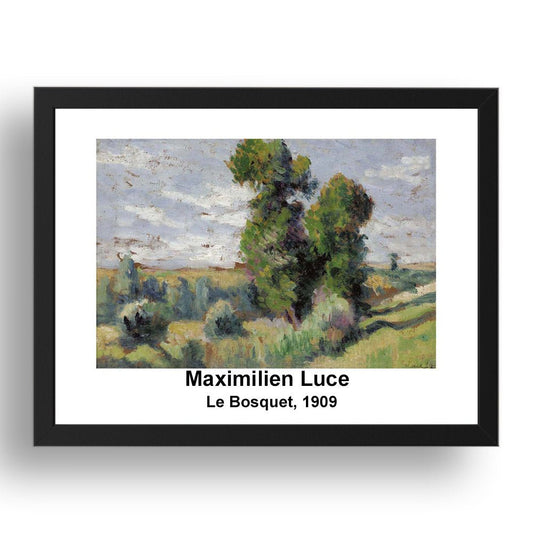 Maximilien Luce: Le Bosquet 1909, vintage impressionist artwork, 17x13"(A3) Frame