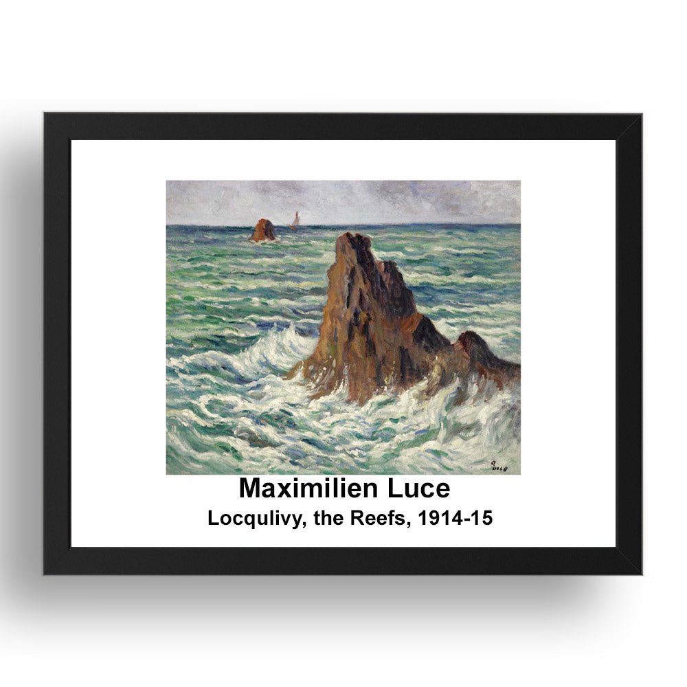 Maximilien Luce: LocquIivy the Reefs 1914 15, vintage impressionist artwork, 17x13"(A3) Frame