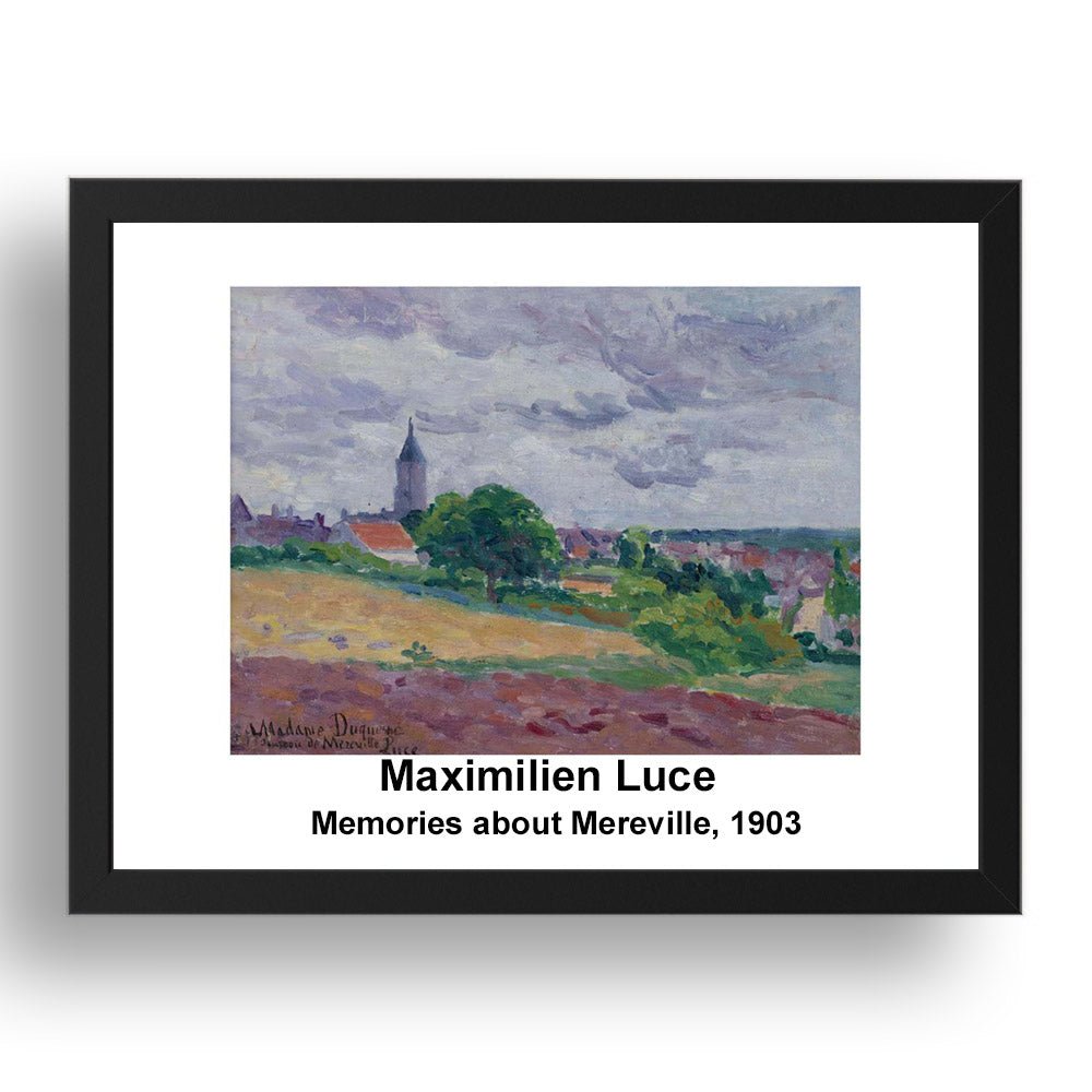 Maximilien Luce: Memories about Mereville 1903, vintage impressionist artwork, 17x13"(A3) Frame