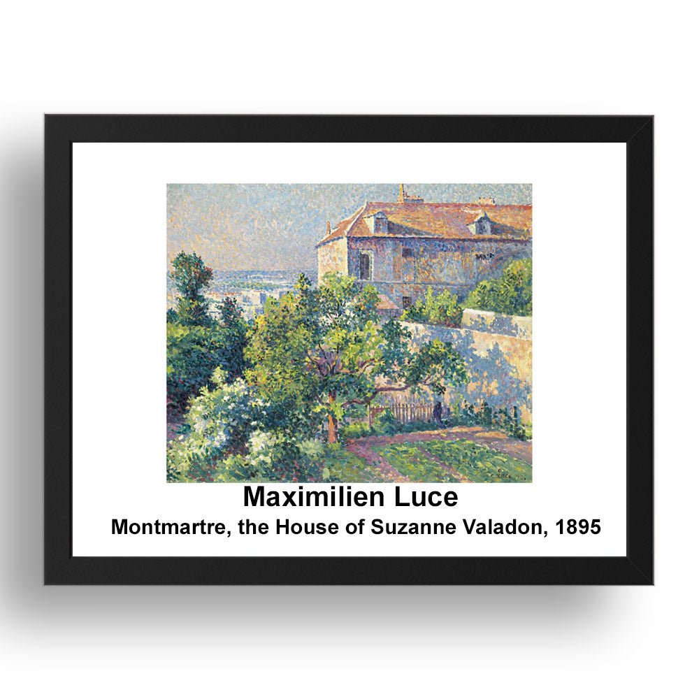 Maximilien Luce: Montmartre the House of Suzanne Valadon 1895, vintage impressionist artwork, 17x13"(A3) Frame