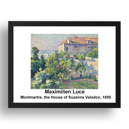 Maximilien Luce: Montmartre the House of Suzanne Valadon 1895, vintage impressionist artwork, 17x13"(A3) Frame