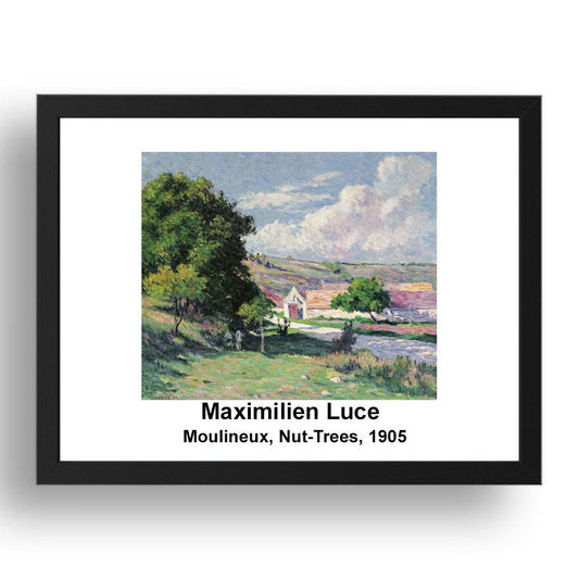 Maximilien Luce: Moulineux Nut Trees 1905, vintage impressionist artwork, 17x13"(A3) Frame