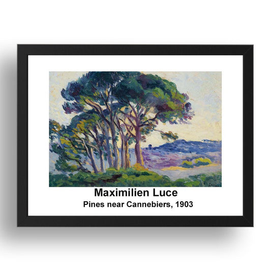 Maximilien Luce: Pines near Cannebiers 1903, vintage impressionist artwork, 17x13"(A3) Frame