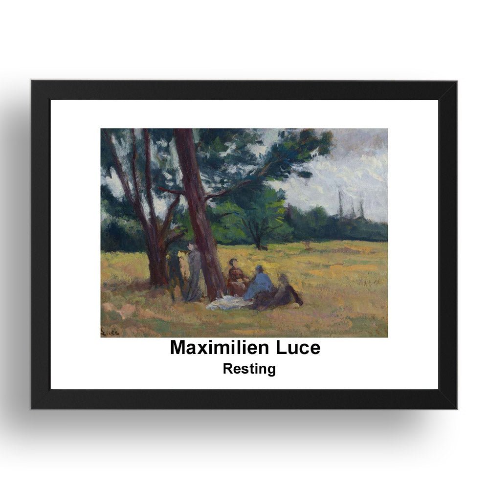 Maximilien Luce: Resting, vintage impressionist artwork, 17x13"(A3) Frame