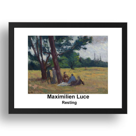 Maximilien Luce: Resting, vintage impressionist artwork, 17x13"(A3) Frame