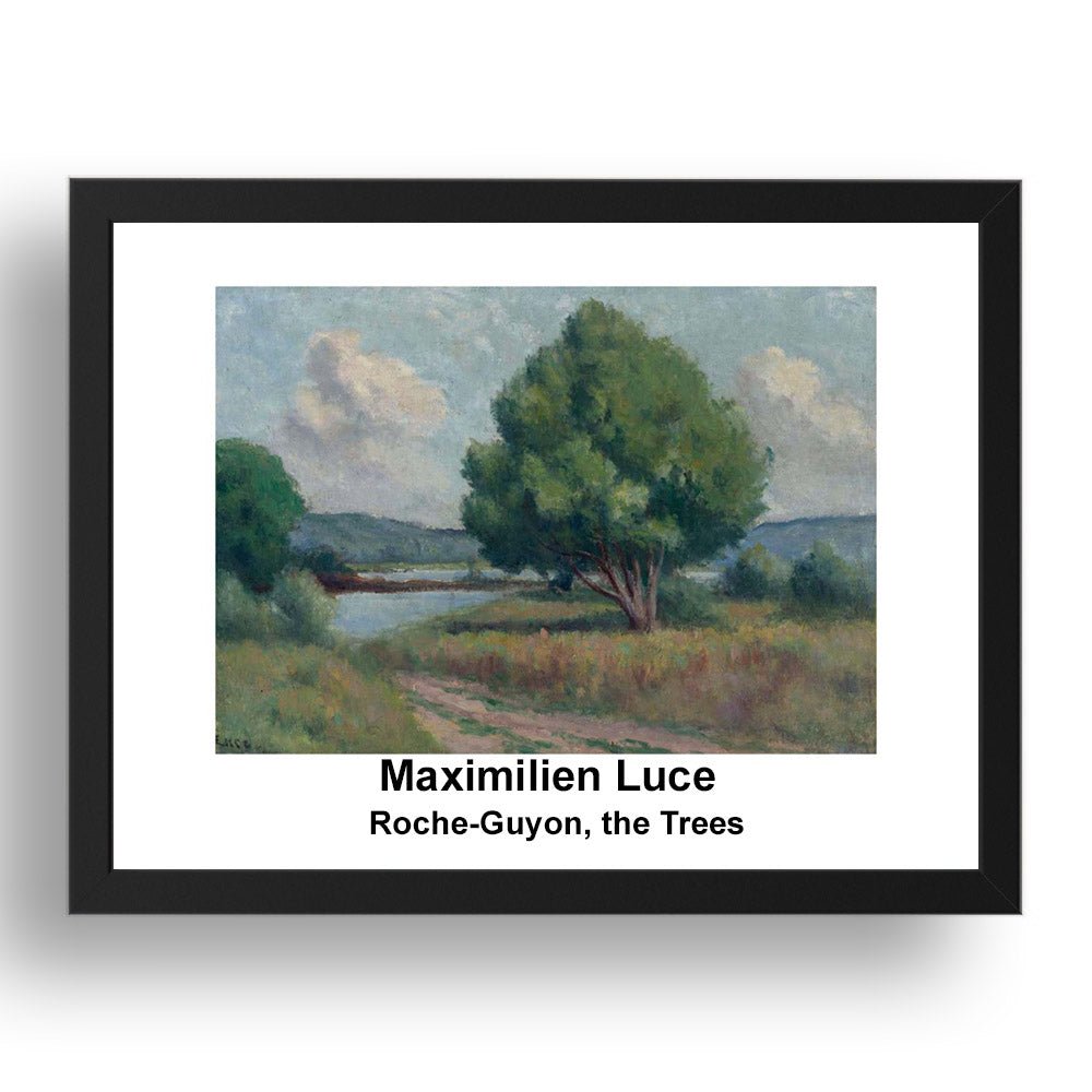 Maximilien Luce: Roche Guyon the Trees, vintage impressionist artwork, 17x13"(A3) Frame