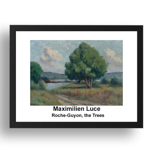 Maximilien Luce: Roche Guyon the Trees, vintage impressionist artwork, 17x13"(A3) Frame