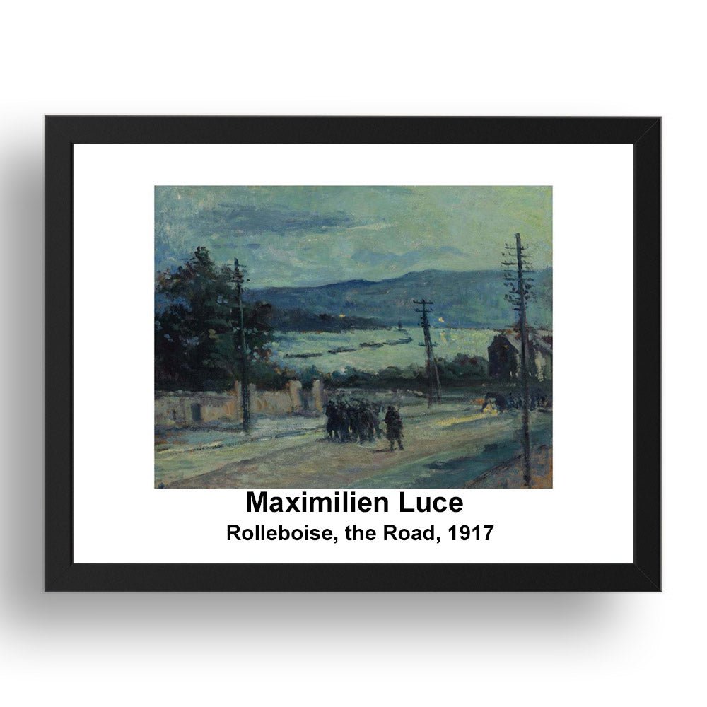Maximilien Luce: Rolleboise the Road 1917, vintage impressionist artwork, 17x13"(A3) Frame