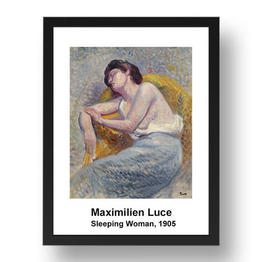 Maximilien Luce: Sleeping Woman 1905, vintage impressionist artwork, 17x13"(A3) Frame
