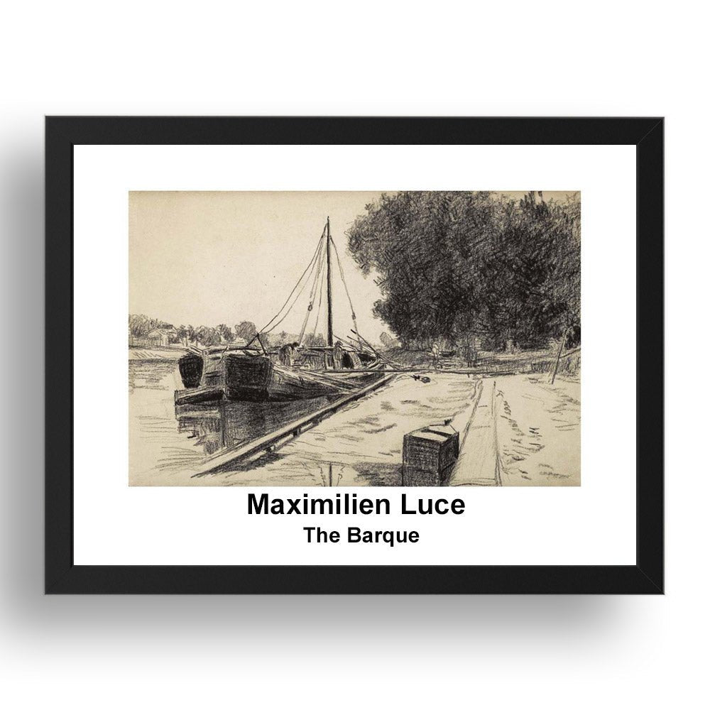 Maximilien Luce: The Barque, vintage impressionist artwork, 17x13"(A3) Frame