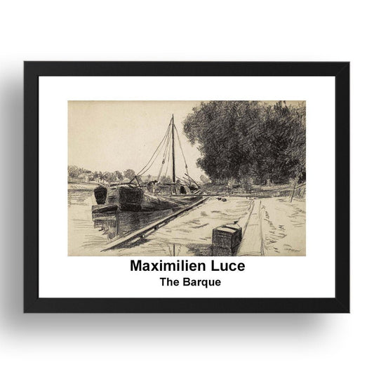 Maximilien Luce: The Barque, vintage impressionist artwork, 17x13"(A3) Frame