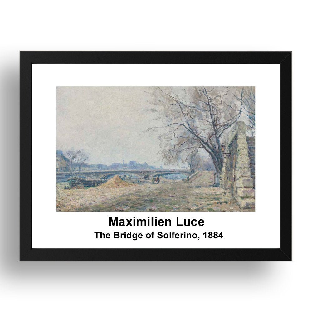 Maximilien Luce: The Bridge of Solferino 1884, vintage impressionist artwork, 17x13"(A3) Frame