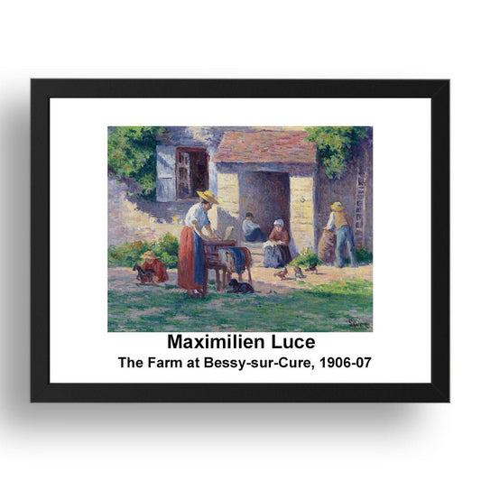 Maximilien Luce: The Farm at Bessy sur Cure 1906 07, vintage impressionist artwork, 17x13"(A3) Frame
