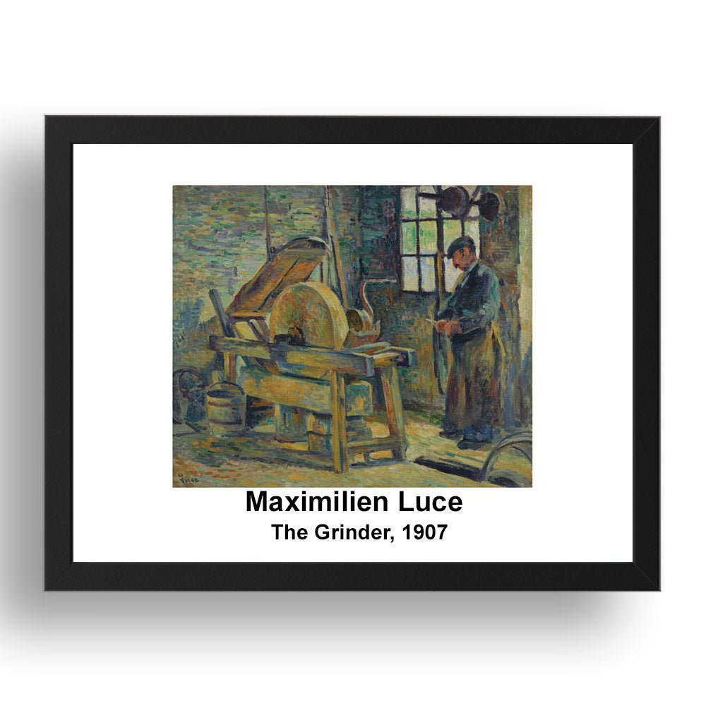 Maximilien Luce: The Grinder 1907, vintage impressionist artwork, 17x13"(A3) Frame