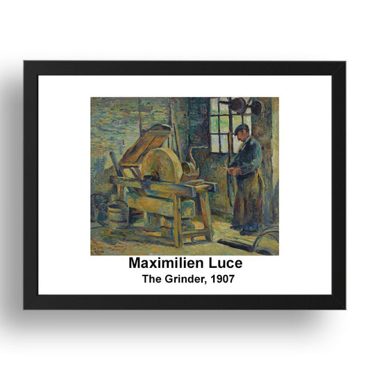 Maximilien Luce: The Grinder 1907, vintage impressionist artwork, 17x13"(A3) Frame
