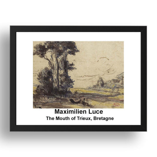 Maximilien Luce: The Mouth of Trieux Bretagne, vintage impressionist artwork, 17x13"(A3) Frame