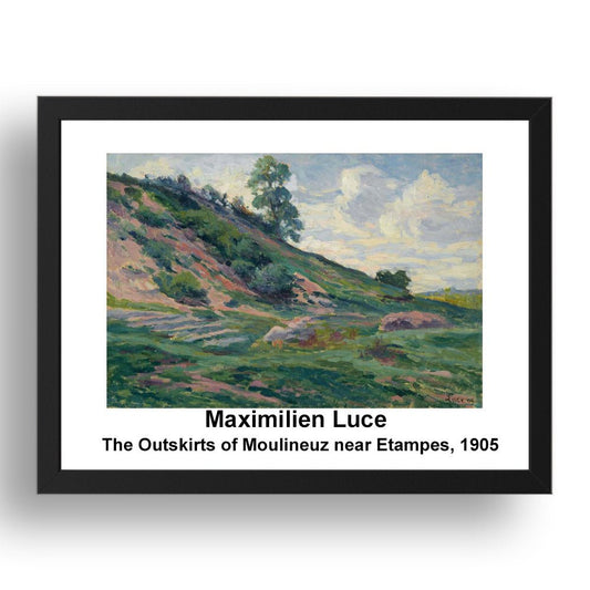 Maximilien Luce: The Outskirts of Moulineuz near Etampes 1905, vintage impressionist artwork, 17x13"(A3) Frame