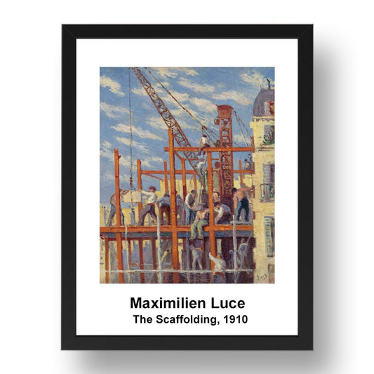 Maximilien Luce: The Scaffolding 1910, vintage impressionist artwork, 17x13"(A3) Frame