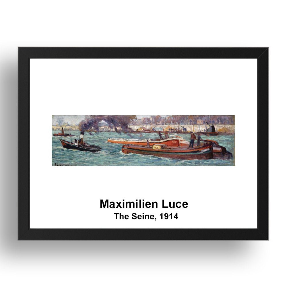 Maximilien Luce: The Seine 1914, vintage impressionist artwork, 17x13"(A3) Frame