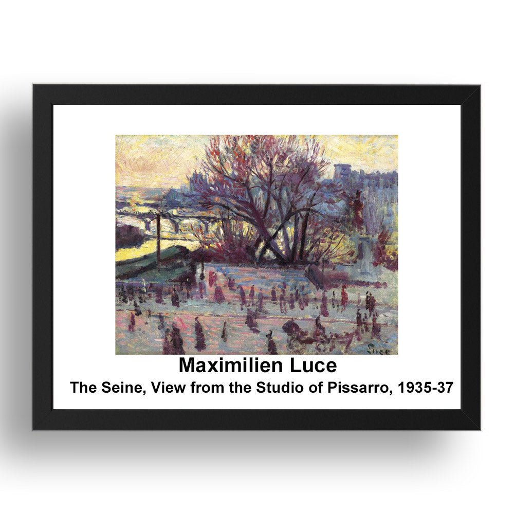 Maximilien Luce: The Seine View from the Studio of Pissarro 1935 37, vintage impressionist artwork, 17x13"(A3) Frame