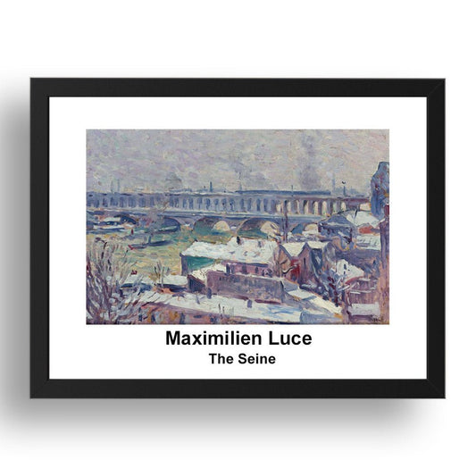 Maximilien Luce: The Seine, vintage impressionist artwork, 17x13"(A3) Frame