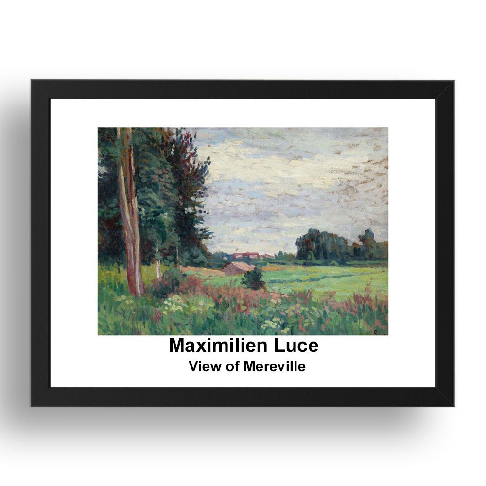 Maximilien Luce: View of Mereville, vintage impressionist artwork, 17x13"(A3) Frame