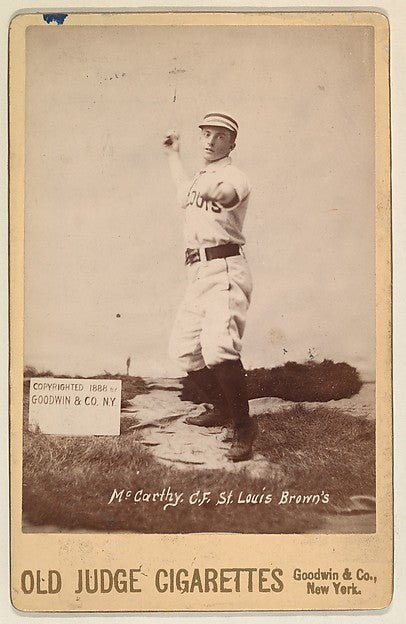 :McCarthy Center Field St. Louis Browns from the series Old Judge Cigarettes 1888, vintage artwork, 16x12"(A3) Poster Print