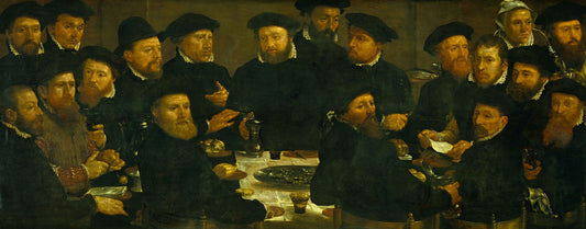 Meal of Eighteen Amsterdam Schutters of Rot L, vintage artwork by Dirck Barendsz., A3 (16x12") Poster Print