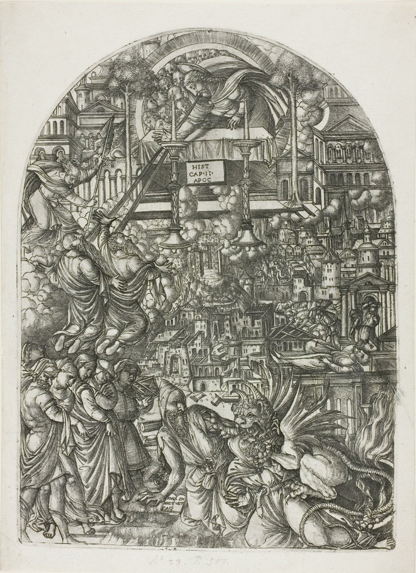 Measurament of the Temple by  Jean Duvet, 23x16"( A2 size) Poster Print