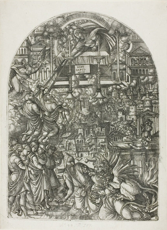 Measurament of the Temple by  Jean Duvet, 23x16"( A2 size) Poster Print