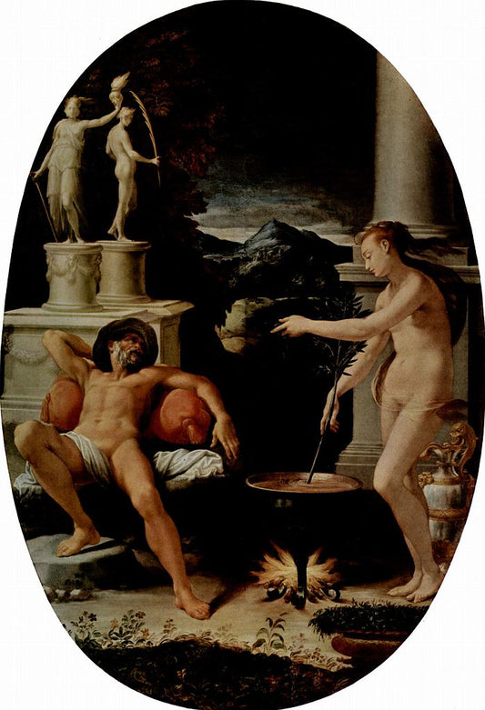 Medea and Jason, vintage artwork by Girolamo Macchietti, A3 (16x12") Poster Print