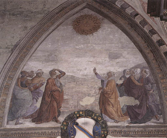 Meeting of Augustus and the Siby l, vintage artwork by Domenico Ghirlandaio, A3 (16x12") Poster Print