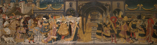 Meeting of Solomon and the Queen of Sheba, vintage artwork by Apollonio di Giovanni di Tommaso, A3 (16x12") Poster Print