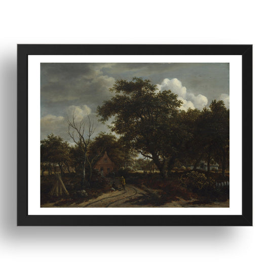 Meindert Hobbema: Cottages in a Wood, Poster in 17x13"(A3) Frame