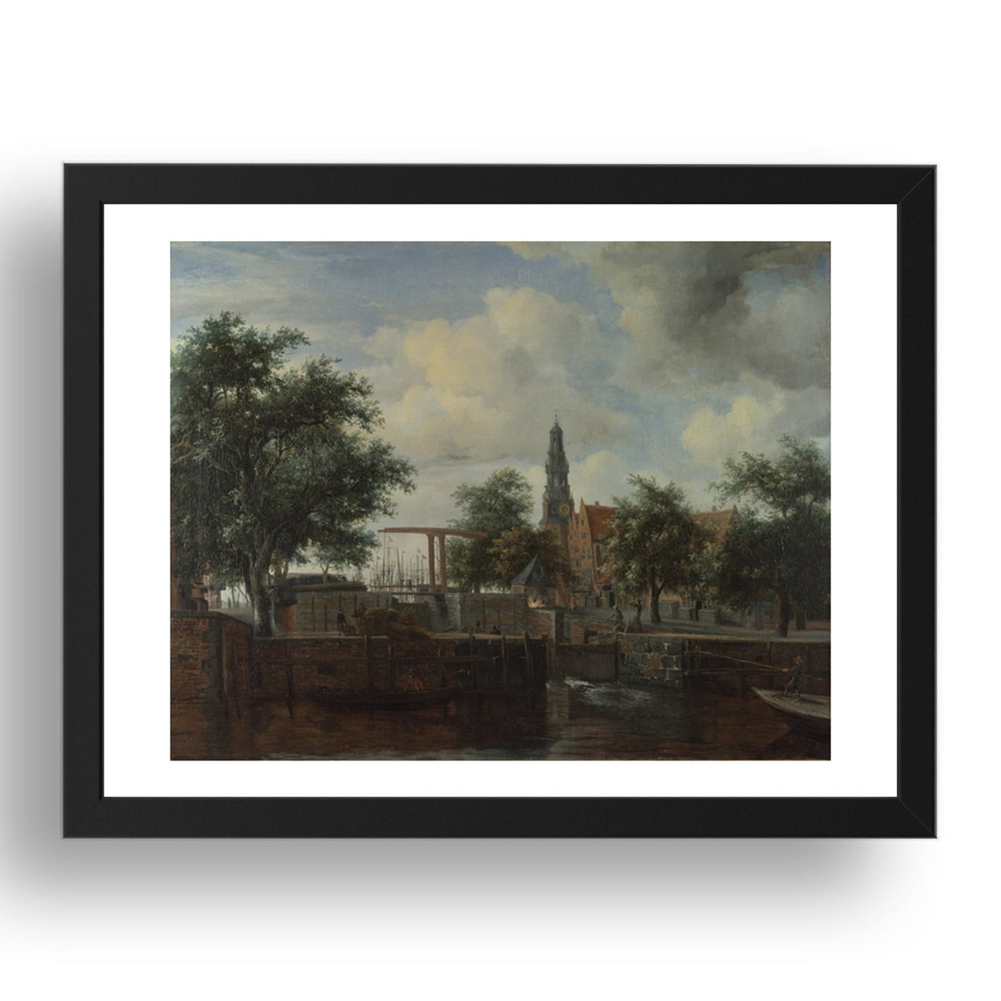 Meindert Hobbema: The Haarlem Lock, Amsterdam, Poster in 17x13"(A3) Frame
