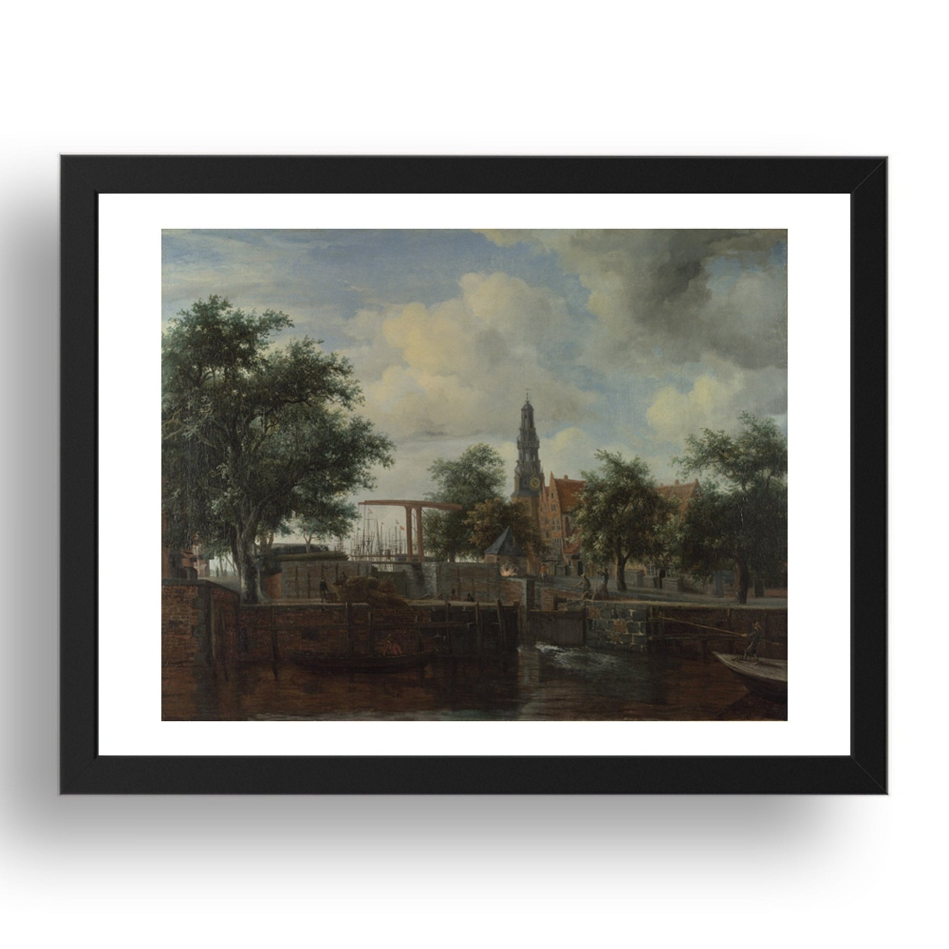 Meindert Hobbema: The Haarlem Lock, Amsterdam, Poster in 17x13"(A3) Frame