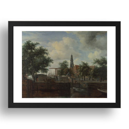 Meindert Hobbema: The Haarlem Lock, Amsterdam, Poster in 17x13"(A3) Frame