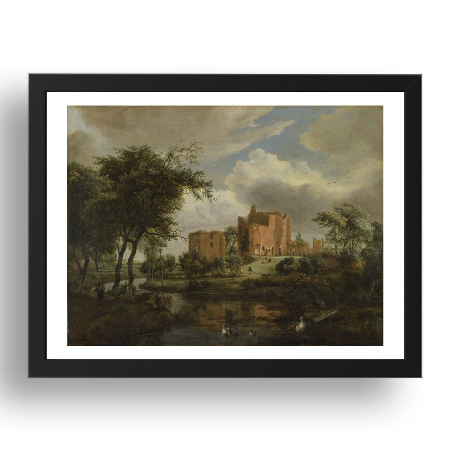 Meindert Hobbema: The Ruins of Brederode Castle, Poster in 17x13"(A3) Frame