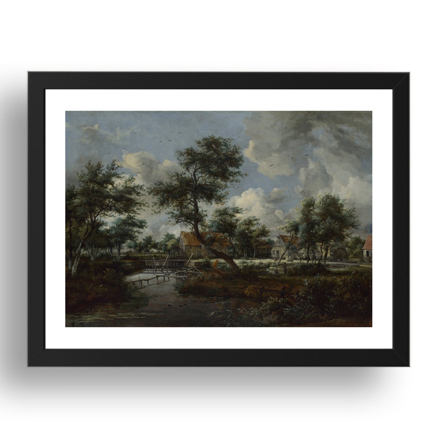 Meindert Hobbema: The Watermills at Singraven near Denekamp, Poster in 17x13"(A3) Frame